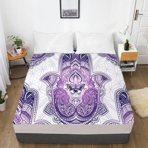 Customize Fitted Sheets Mattress Cover With Elastic Band 3D Bedsheet Linens 160x200 135x200 Bed Sheet Bedding Bohemia