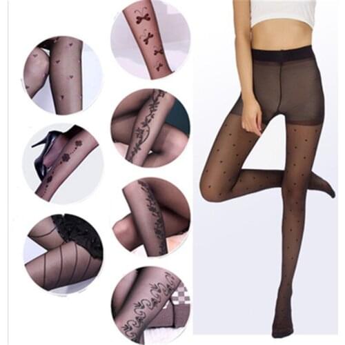 Nylon Jacquard silk stockings Flower Cored Wire Slim Thin Tight Sexy Black yellow High Quality Pantyhose Cheap Sale for women
