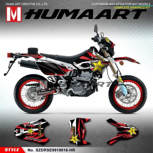 HUMAART Personalised Stickers Kit Vinyl Wrap Graphic Deco for DRZ400SM DRZ400E DRZ 400 SM Enduro KLX 400R 02-04