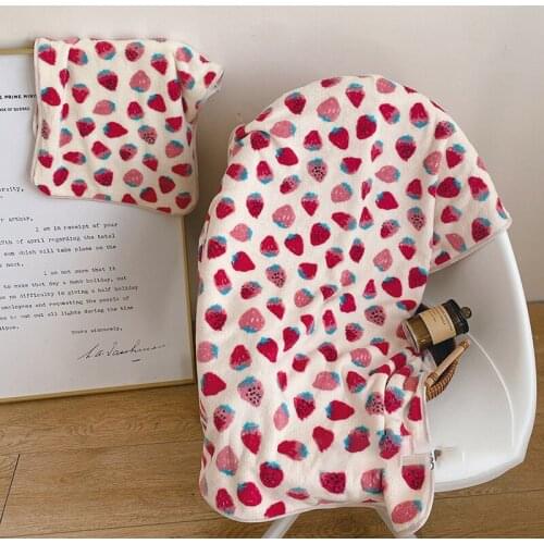Strawberry Pattern Microfiber Soft Quick Dry Bath Towel Soft Face Towels Absorption Beach Towel Hair Face Towel Set 70*140CM