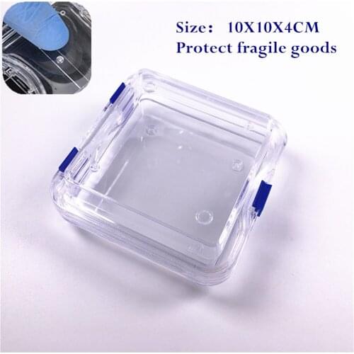 10Pcs Clear Hinged Display Box Acrylic Membrane Case Storage Plastic Jewelry Box 10*10*4cm