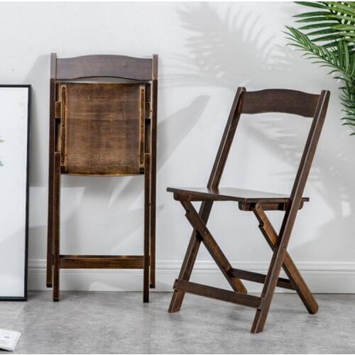 4PCS/LOT Solid wood folding stool home outdoor portable backrest chair foldable leisure chair stool