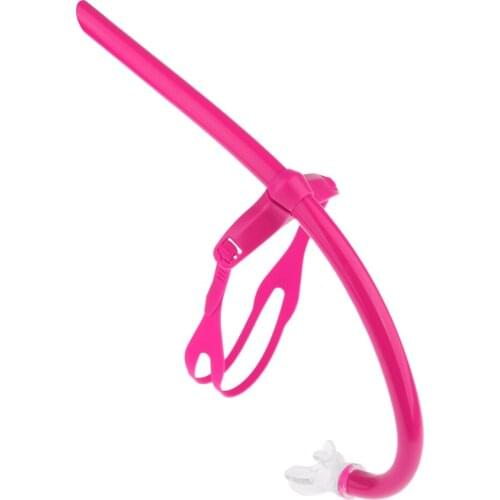 Front Center-Mount Freestyle Swimming Swimmers Snorkel with Comfortable Mouthpiece & Adjustable Head Strap