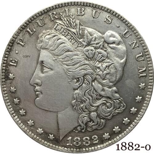 United States Of America 1882 O Morgan One Dollar US Coin Liberty Cupronickel Silver Plated In God We Trust Copy Coin