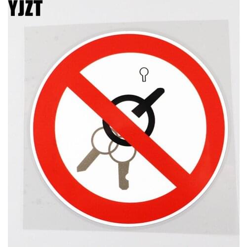 YJZT 11.8CM×11.8CM Safety Sign Turn Off And Refuel Decal PVC Car Sticker 12C-0163