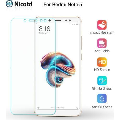 Nicotd 2.5D 9H Premium Tempered Glass For Xiaomi Redmi Note 5 Screen Protector Toughened protective film For Redmi Note 5 5.99"