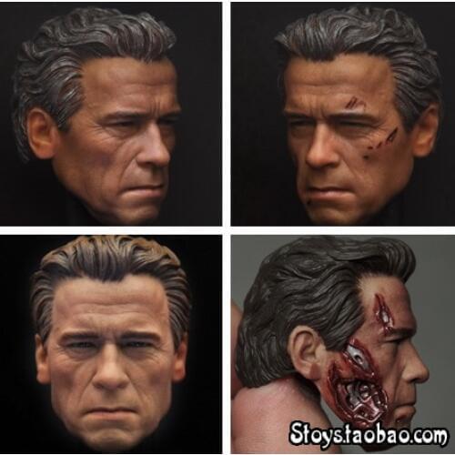 1/6 figure doll accessories Terminator Genisys T800 Arnold Schwarzenegger head shape carved for 12"Action figure doll