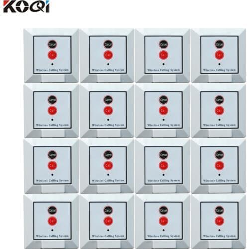 16PCS Wireless Call Bell Button Cafe Buzzer Beeper CALL CANCEL Wireless Pager System For Restaurant Wall-Mounted K-W2
