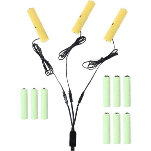 3in1 USB to 3 AAA Battery Eliminate Cable for AAA battery Powered Radio Gameboy Lamp Remote Control Cordless phone