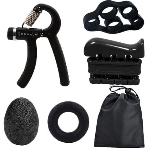 5pcs/Set Hand Gripper Set R Type Gripper Gripping Ring Ball Forearm Power Strength Trainer Muscle Workout Exerciser Fitness Tool