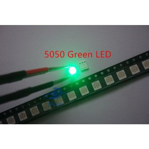 500pcs 5050 SMD Green PLCC-6 3-CHIPS 9000 MCD Ultra Bright LED High quality light-emitting diodes 5050 Green LED 5050 Diodes