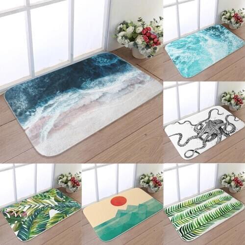 60*40 Lovely Pattern Rectangle Floor Mat Comfort Flannel Entrance Doormat Floor Rug Anti-slip Floor Carpet Door Mat Home Decor