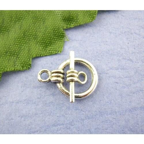 Free Shipping 200sets Antique Silver Toggle Clasps Ring 11x15mm Jewelry Findings Wholesales J0372*5