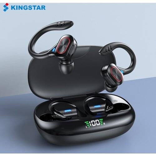 KINGSTAR TWS Wireless Headphone Bluetooth Earphone Ear-hook Sports Waterproof Headset Deep Bass Stereo Earbuds With Mic NO Delay