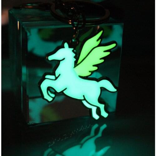 Pegasus keychain Lady couple bag unicorn keyring GLOW in the DARK fashion charm keychain