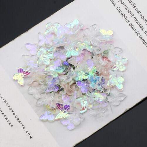 10/20/30/40/50pcs Butterfly Shape Crystal Glass Bead Handmade Diy Beadwork Charm Bracelet Necklace Jewelry Accessories 10mm