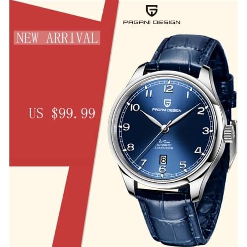 Pagani Design New Mechanical Watch Men Pilot Watch NH35 Stainless Steel 200m Waterproof Watch Diver Fashionc Leather Wristwatch