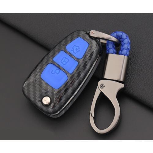 Car Carbon Fiber Key Cover Case For Ford Focus 2 3 4 Fiesta Range St Kuga Mondeo Mk4 Fusion Ecosport 2012-2015 Car Styling