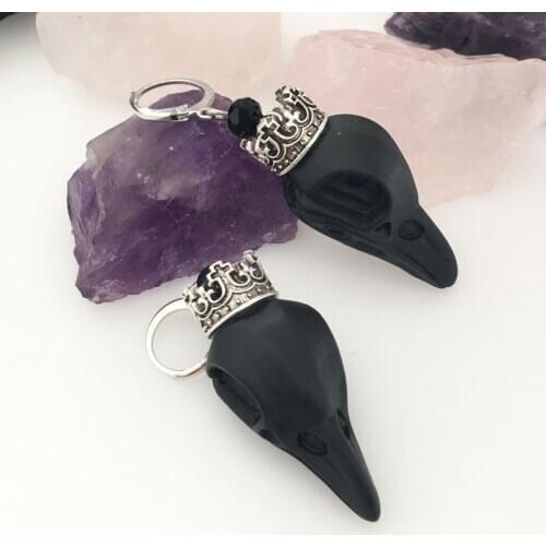 Black Raven Skull Earrings,Silver plated,Faux Taxidermy,Bird Skull,Oddities,Skull Jewelry,Gothic Victorian,Steampunk Skull Gift