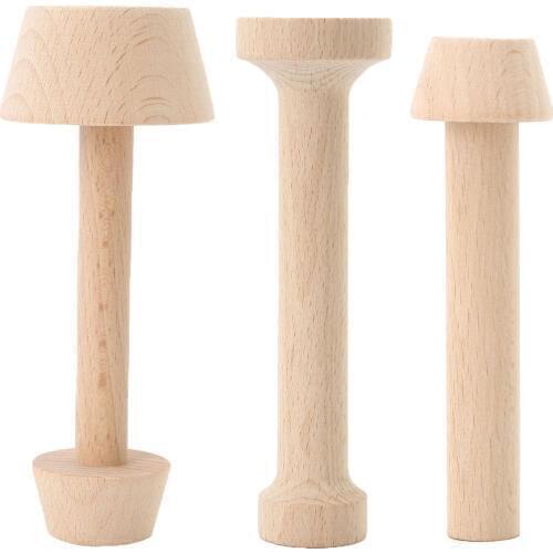 Double Side Wooden Egg Tart Tamper Kitchen Pastry Pusher Baking Mould Double Sided Egg Tart Tamper DIY Cakes Tamping Crusts