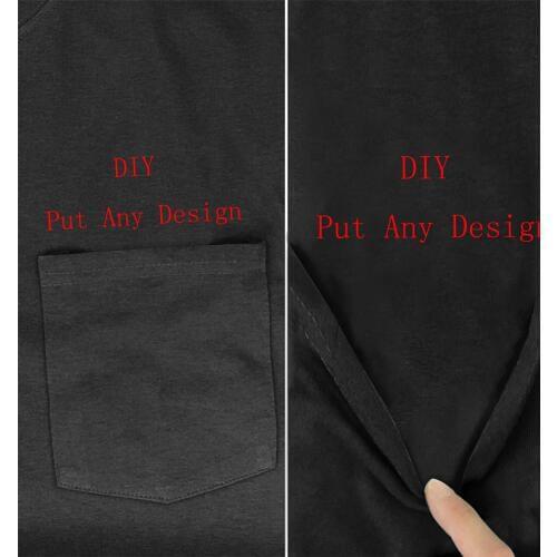 Custom Made Mens T Shirt Fashion Brand New pocket DIY print t-shirt mens shirts Hip hop tops funny Harajuku tees Style