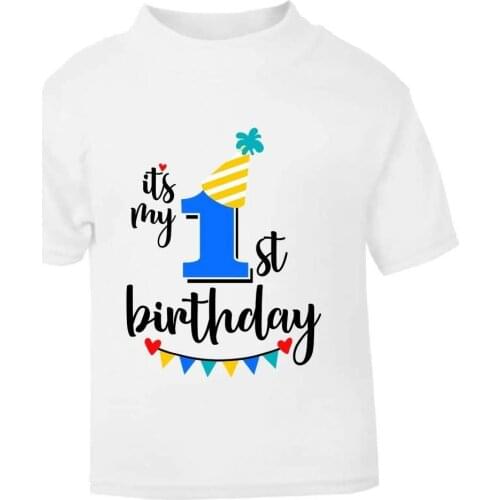 Birthday T-Shirt Girls Boys Child For 0-12 Age Celebration Party Tshirt Turkish Production