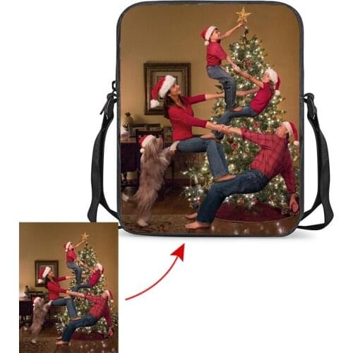 Customized Color Pictures Young Children Small Satchel Boy Girl Fashion Korean Zipper Diagonal Mobile Phone Bag Christmas Gift