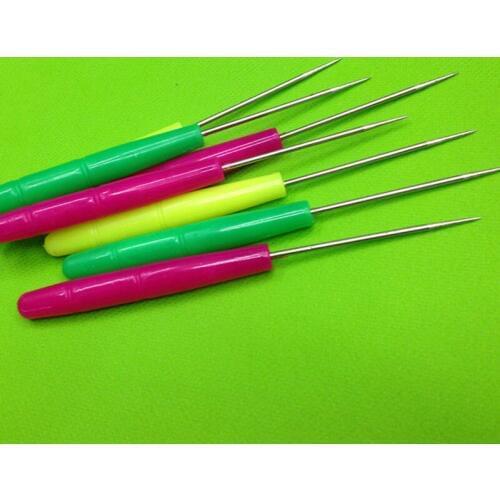 2Pcs Leather Craft Tip Awl Hand Sewing Tool Leather Edge Slicker Kit Awl Hole Puncher Positioning Drill Tools