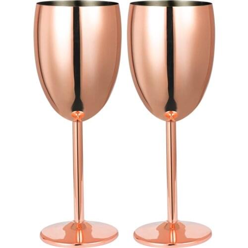 Goblet Champagne Cup 260ml Stainless Steel Wine Glass Cocktail Glass Creative Copper Plating Red Wine Cup For Party Bar Tools
