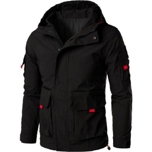 Mulit-Pocket Cargo Jackets Men Autumn Hooded Zipper Jackets Coat Mens 2020 New Outdoor Overcoats Male Casual Hoodies Sportswear