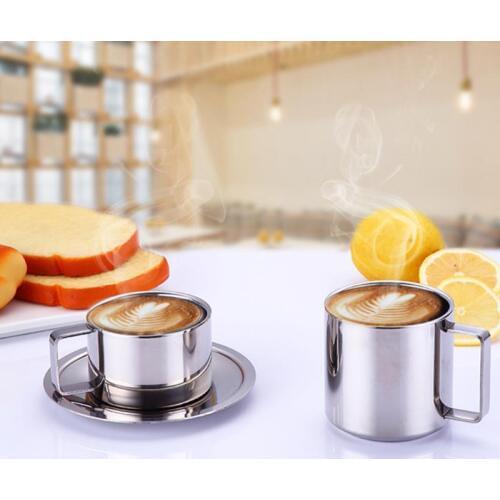 Low-key Luxury Christmas Gift 304 Stainless Steel Vacuum Coffee Cup Office Cup With Handle Cup Insulated Unbreakable Cup