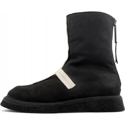 British Style Boots Men 100% Real Leather Black Platform Sneakers Luxury Brand Vintage Gothic Winter High-Top Ankle Shoes 39-44