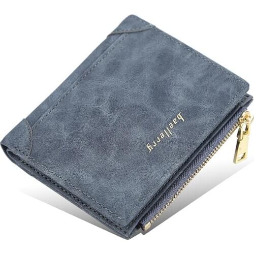 Mens Short Wallet Solid Color Large Capacity Multi-Card Zipper Coin Purse Fashion Vertical Wallet 5 Color Wallets