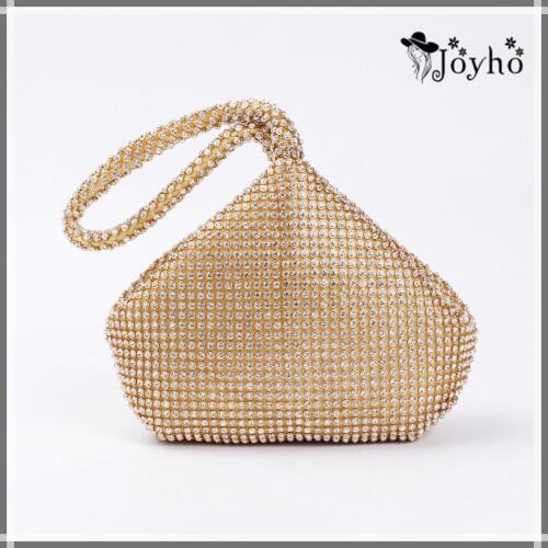 4 Colors Soft Beaded Women Evening Bag Cover Open Style Lady Wedding Triangle Glitter Handbag Purse Bag For New Year Gift Clutch