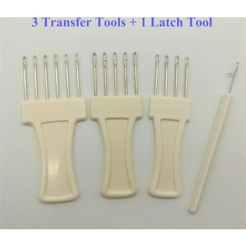 High Quality 3 Transfer Tools + 1 Latch Tool Set For Silver Reed/Singer/Studio Bulky Gauge 9mm Knitting Machine Needle 4pcs/set