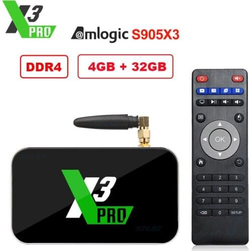 Updated Ugoos X3 Pro TV Box Amlogic S905X3 Android 9.0 4G DDR4 32G X3 Cube X3 Pro 2.4G/5G WiFi 1000M LAN HD Smart Media Player
