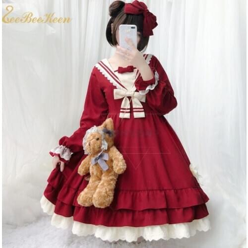 Blue/red Cute Princess Dress For Girls Christmas New Year Gift Holiday Party Clothes Anime Cosplay Costume Navy For Women