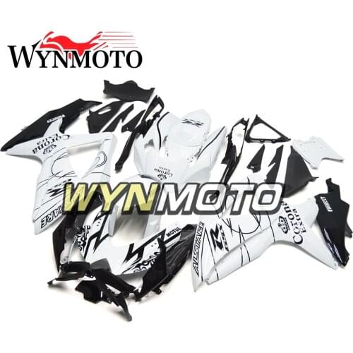 Complete Fairings Kit For GSXR600 750 2008-2010 08 09 10 K8 Injection ABS Plastics Fairing Cover Cowling Black White Line Frames