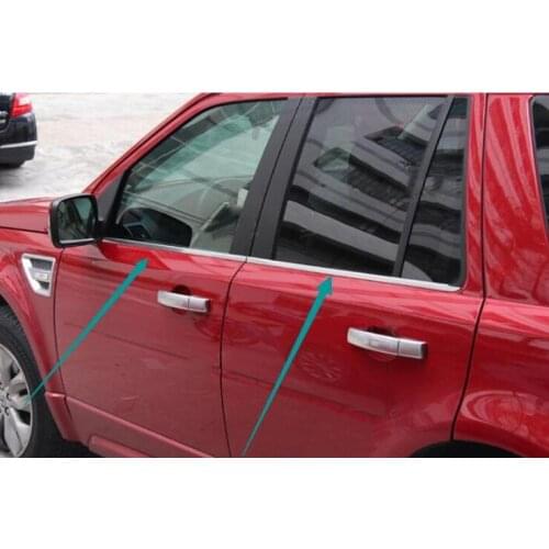 Stainless Steel Window Sequins Door Trim Strip For Land Rover Freelander 2 2008-2015 Accessories Car Styling Set of 4pcs