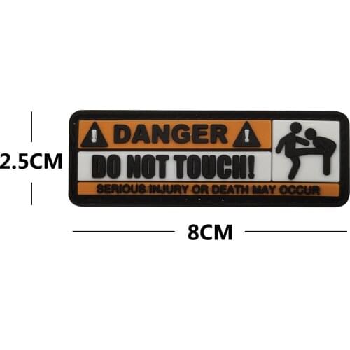 PVC Danger Warning Sign Patches Warning DO NOT Touch My Bag Clothing Accessory Backpack Armband Badge