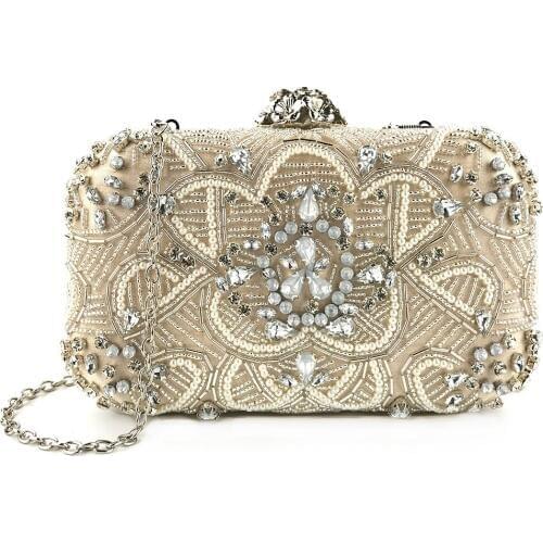 Luxury hand take dinner bag heavy work crystal beaded exquisite dress temperament bride clutch bag party wallet