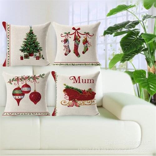 Merry Christmas Decorative Throw Pillow Cushion Cover Merry Christmas Happy Day Gift Christmas Sock Trees Decoration For Sofa