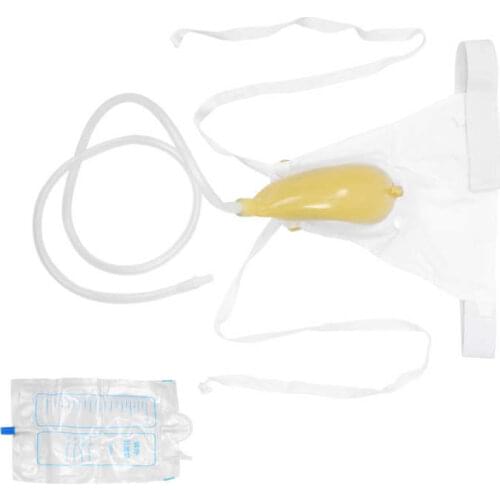 Adjustable for Elderly Disabled Unisex Urine Collection Drainage Bag Wearable Urinal for Elderly Bedridden Patient 1000ml