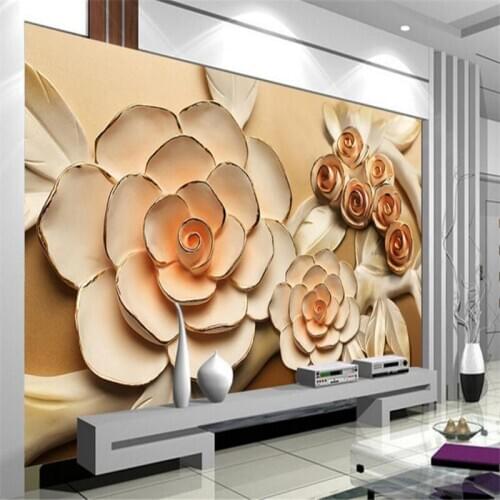 Modern custom 3d HD luxury wallpaper nordic large living room bedroom TV background wall mural white rose wallpaper any size