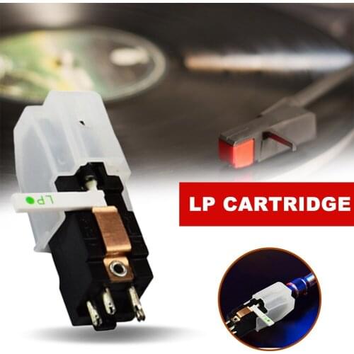 Dual Needle Stereo Turntable Cartridge with Ruby+Sapphire Needles for LP 78 RPM Record Player Replacement Parts