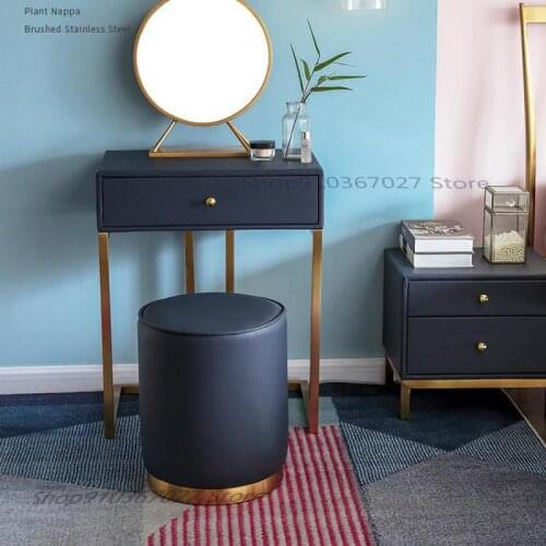 Light Luxury Simple Small Stool Home Living Room Sofa Stool Low Leather Pier Dressing Stool Shoe Stool