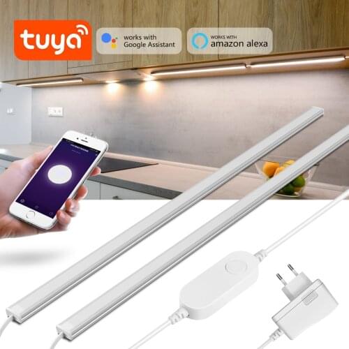 1-5 Pcs Tuya WIFI LED Under Cabinet Lights Smart Kitchen Bar Lamps for Wardrobe Closet Lighting work with Alexa and Google Home