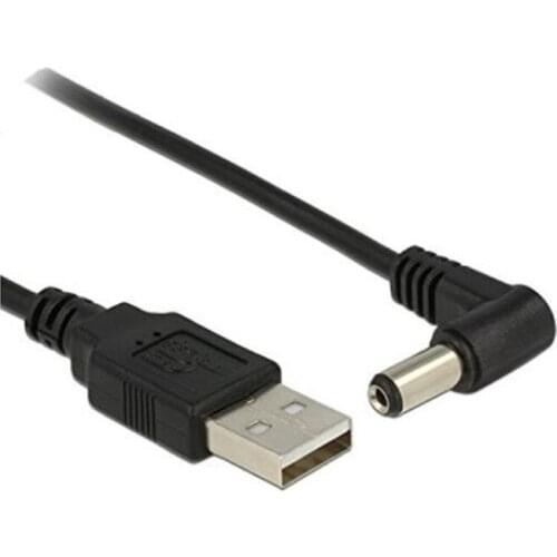 USB 2.0 A Type Male to Right Angled 90 Degree 5.5 x 2.1mm DC 5V Power Plug Barrel Connector Charge Cable 1m