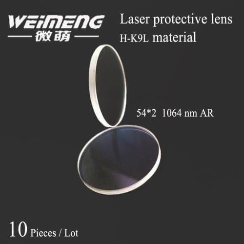 Weimeng brand 10 pieces/lot K9 laser Protective lens & Window Glass Film 54*2mm circular for laser cutting machine
