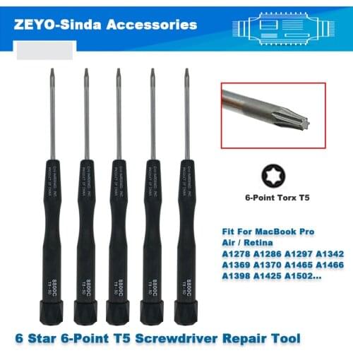 1PC 6 Star 6-Point T5 Hexagonal Screwdriver Repair Tool For Macbook Air Pro Retina Professional Maintenance Tools